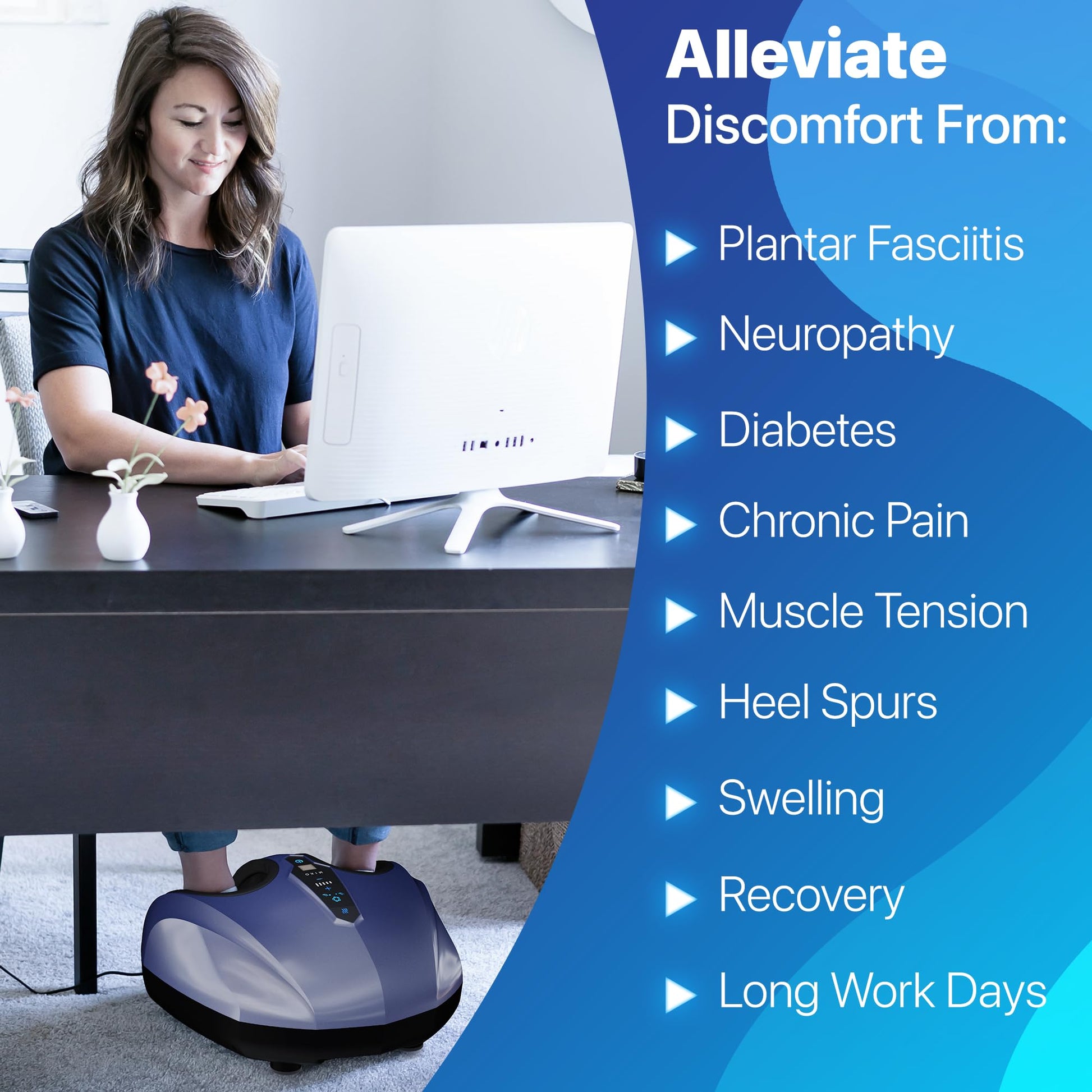 Máquina Masajeador de Pies MIKO Negro con Amasado Profundo, Compresión, Shiatsu y Calor para Hombre Talla 13