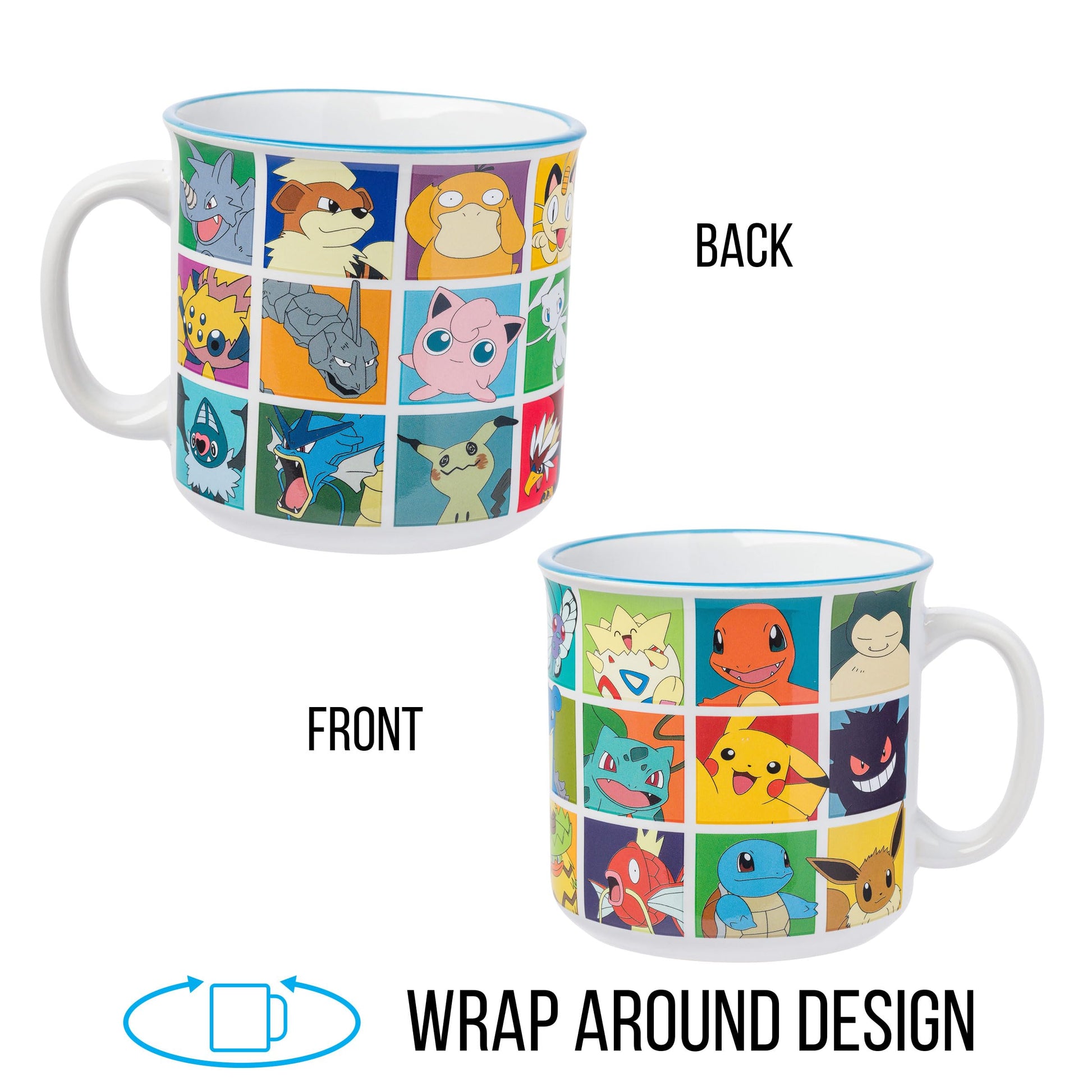 Taza de Cerámica Silver Buffalo Pokemon Pikachu Snorlax Charmander Squirtle y Más para Adultos