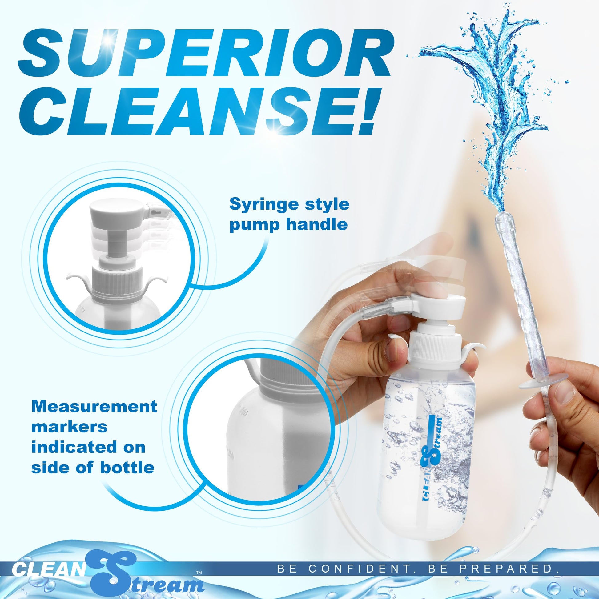 Cleanstream Pump Action Enema Bottle with Nozzle