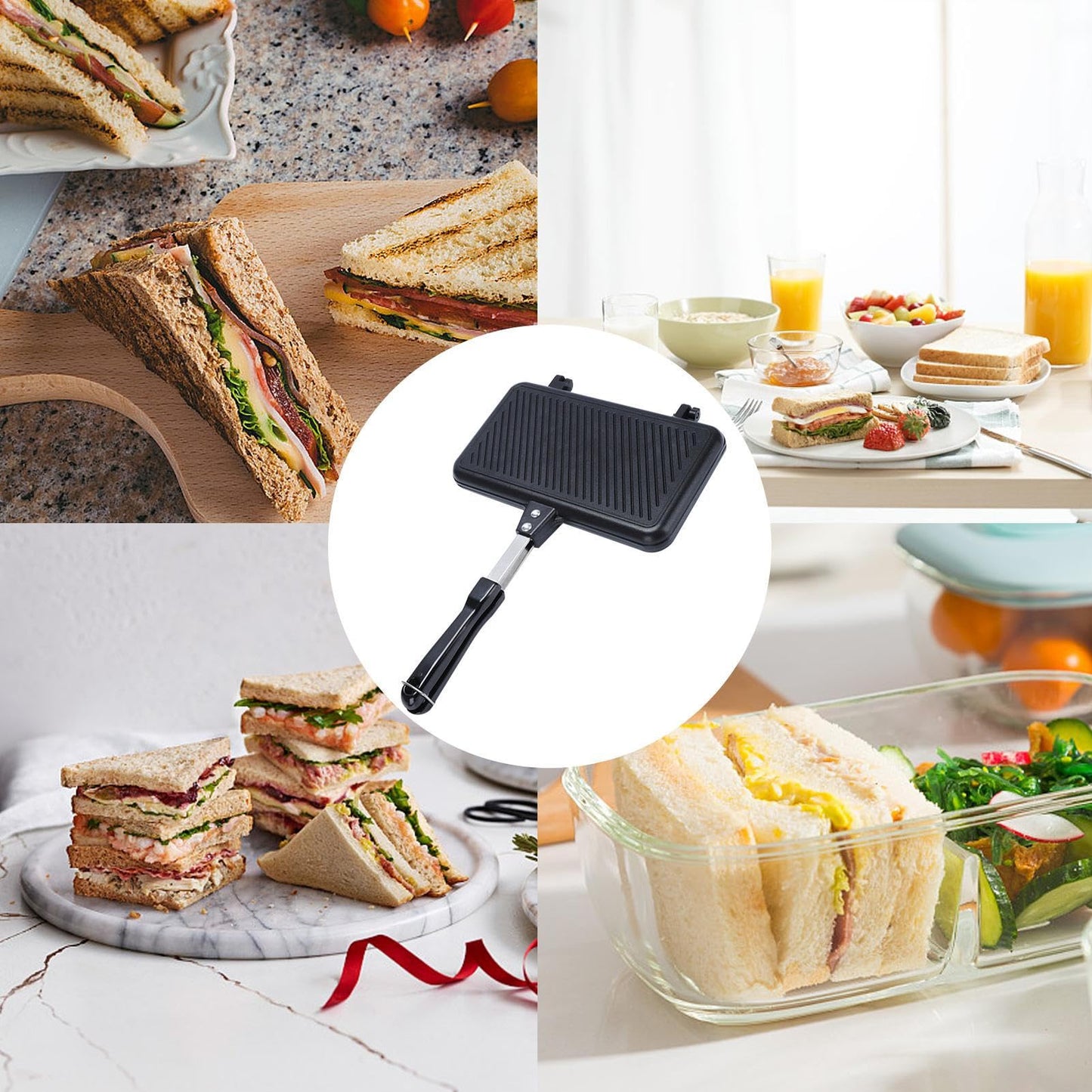 Sandwichera Grill Panini flipp Sandwich Maker para Desayuno