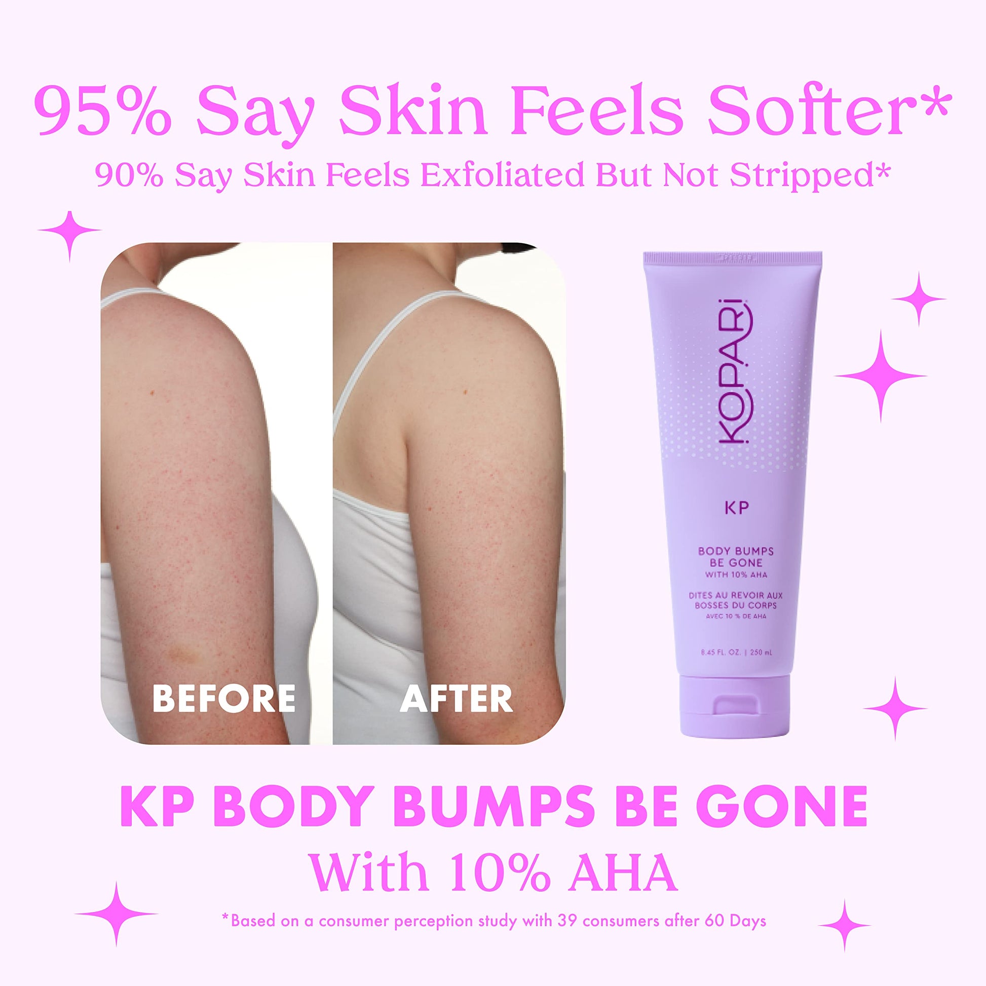 Kopari Prettywill KP Body Bumps Be Gone Exfoliating Body Scrub with 10% AHA, to Smooth Skin, Reduce Bumps, Decongest Pores, Clarifying, Gently Exfoliate & Wash | 2 oz