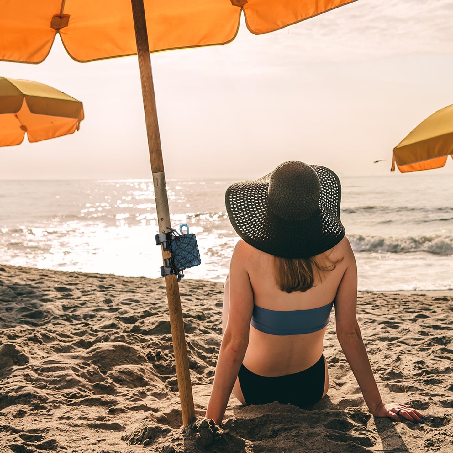 Soporte de Metal TXEsign Negro para Altavoz pequeño portátil con Correa Ajustable Compatible con Go para Bicicleta, Carrito de Golf o Baranda de Barco