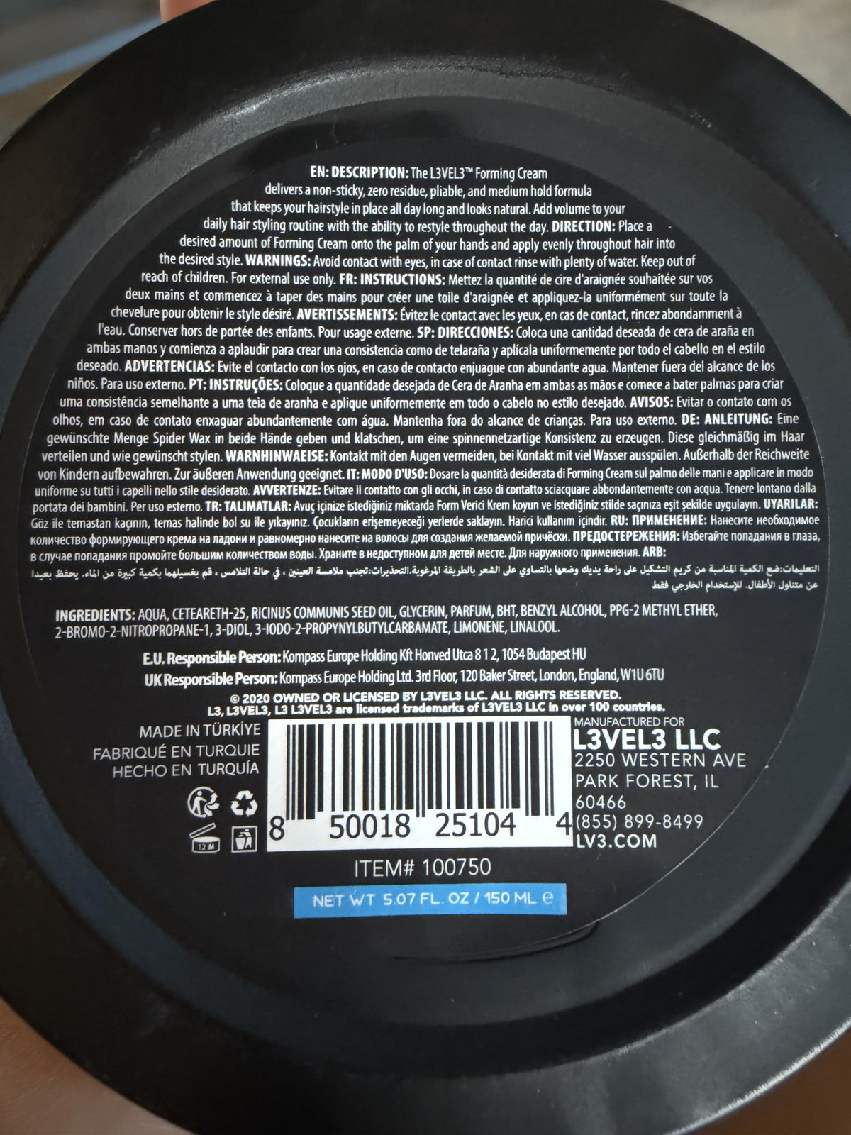 L3VEL3 Forming Cream - Más Volumen - Suma Brillo y Crea Textura - No Deja Residuos - Consistencia Liviana y Cremosa - Se Quita con Facilidad - Para Todo Tipo de Cabello - 150 ml