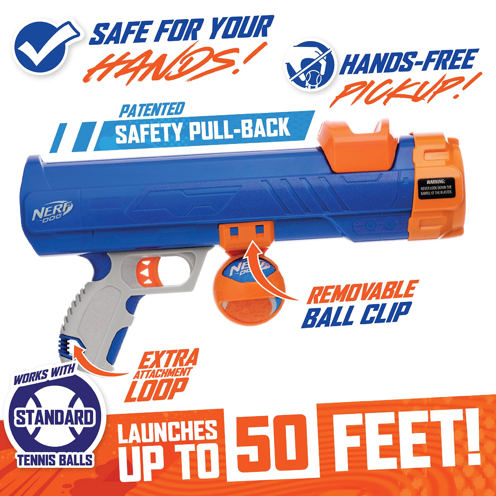Lanzador de Pelotas de Tenis de 16 Pulgadas Nerf Dog Medio Compacto