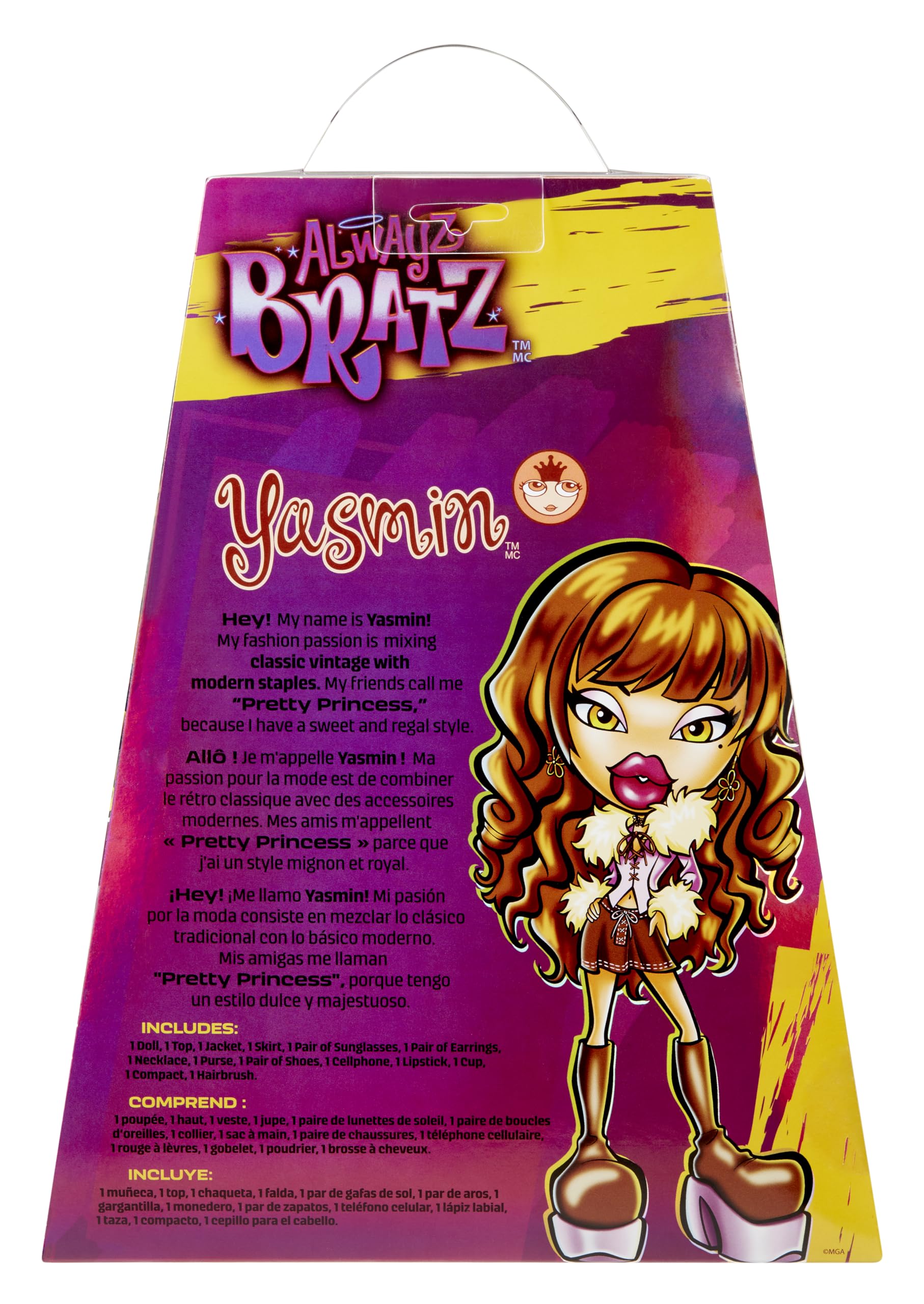 Bratz Alwayz Muñeca Yasmin - con 10 Accesorios y póster - Juguete para niños y niñas - Edad: 6+ años