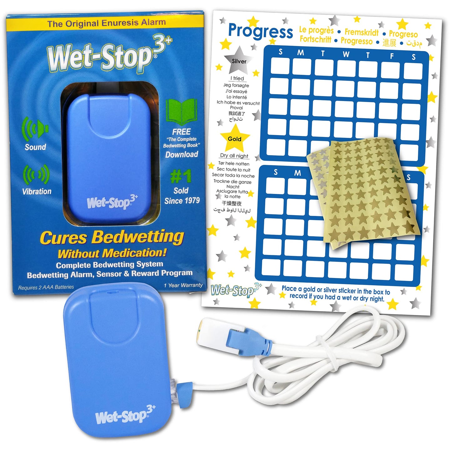 Alarma de Enuresis Wet-Stop 3 Azul con Sonido y Vibración para Bedwetters