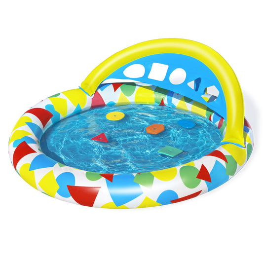 BESTWAY Alberca Inflable didactica con 5 Fig geometricas 45lts 1.20x1.17x.46cm Caja