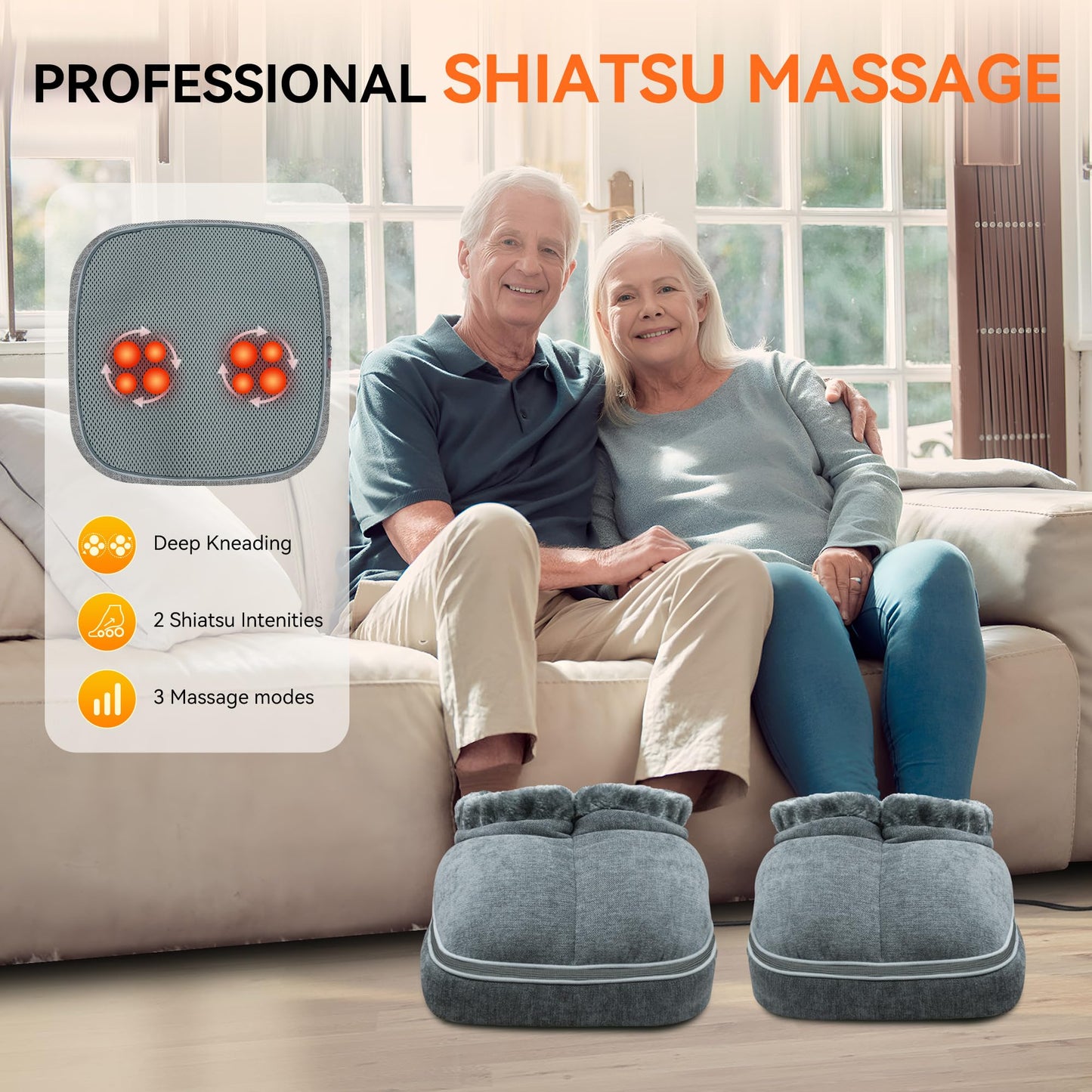 Masajeador De Pies Shiatsu Snailax Electrick Con Calor Para Neuropatía y Fascitis Plantar Para Mujer y Hombre