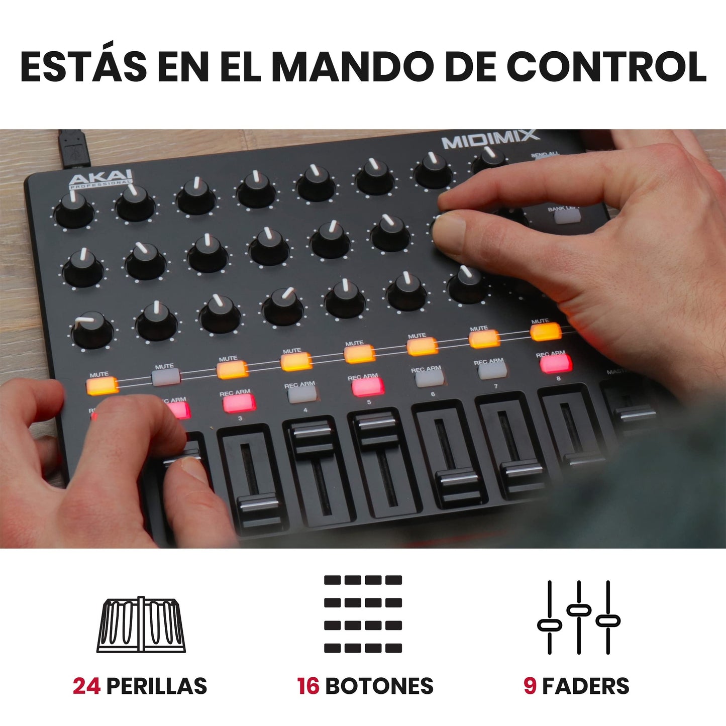 Controlador MIDI USB AKAI Professional MIDIMIX con Integración para Ableton Live