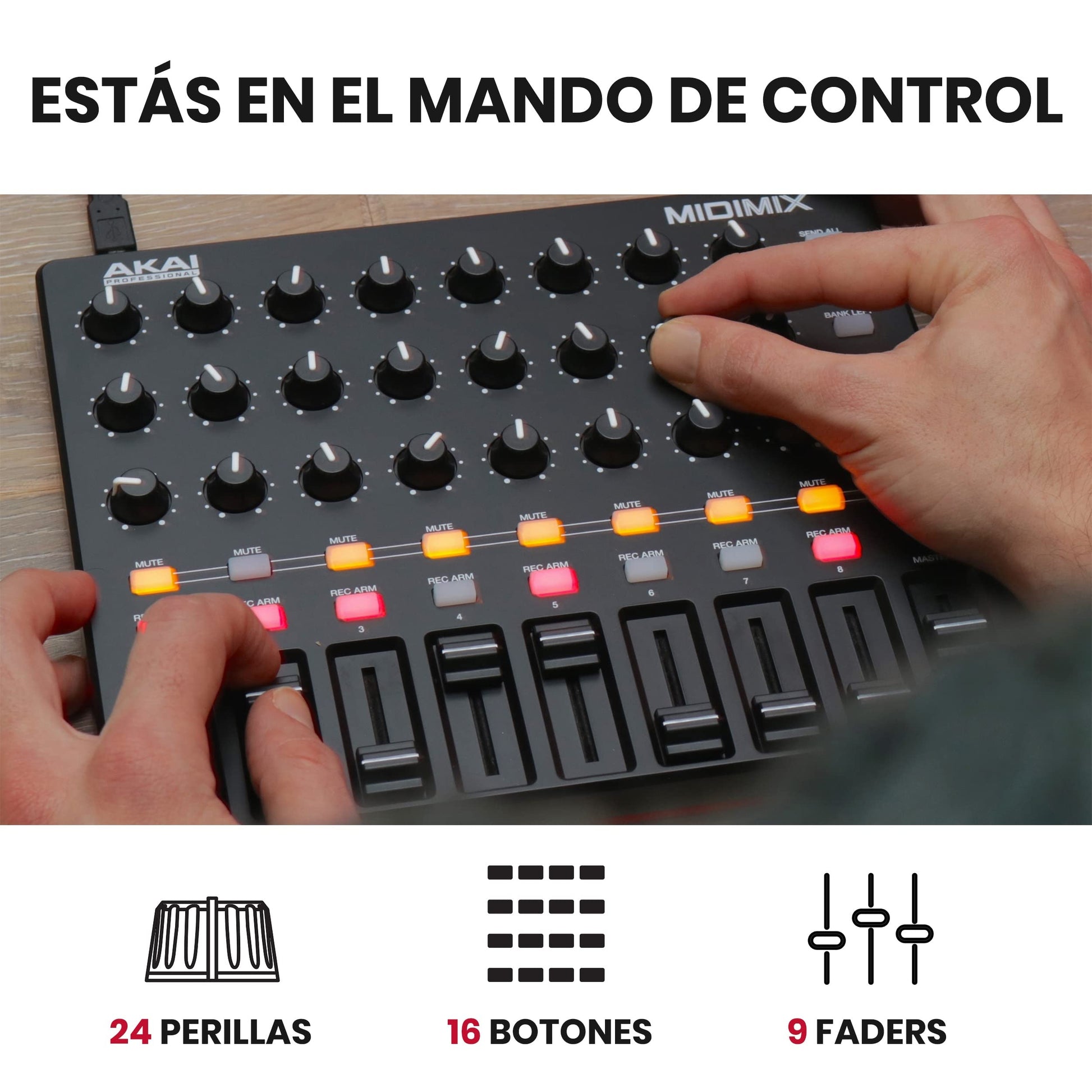 Controlador MIDI USB AKAI Professional MIDIMIX con Integración para Ableton Live