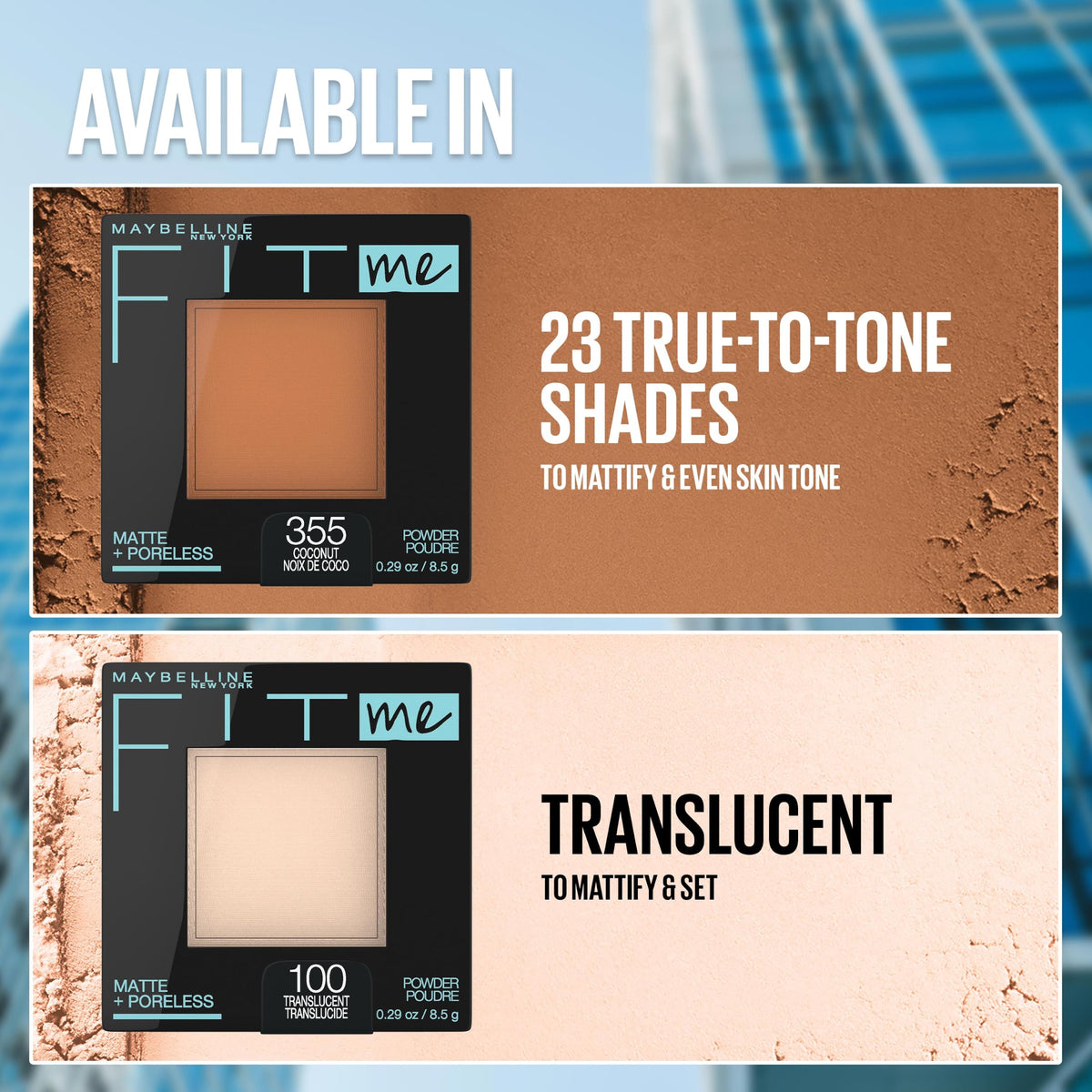 Maybelline New York Fit Me Mate + maquillaje en polvo sin poros, Buff Beige, 1 pieza