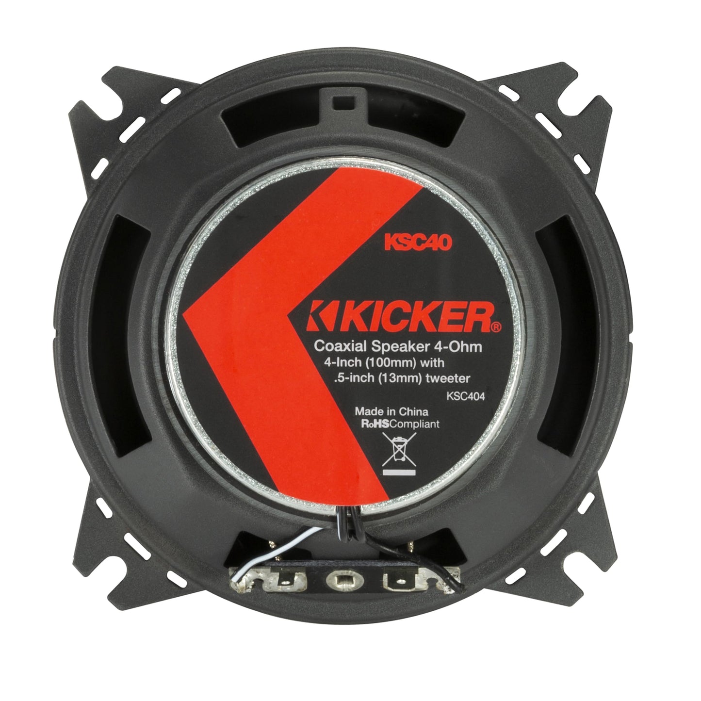 Par de altavoces coaxiales KICKER 51KSC404 de la serie KS de 4 pulgadas con tweeters de 0.5 pulgadas, 4 ohmios