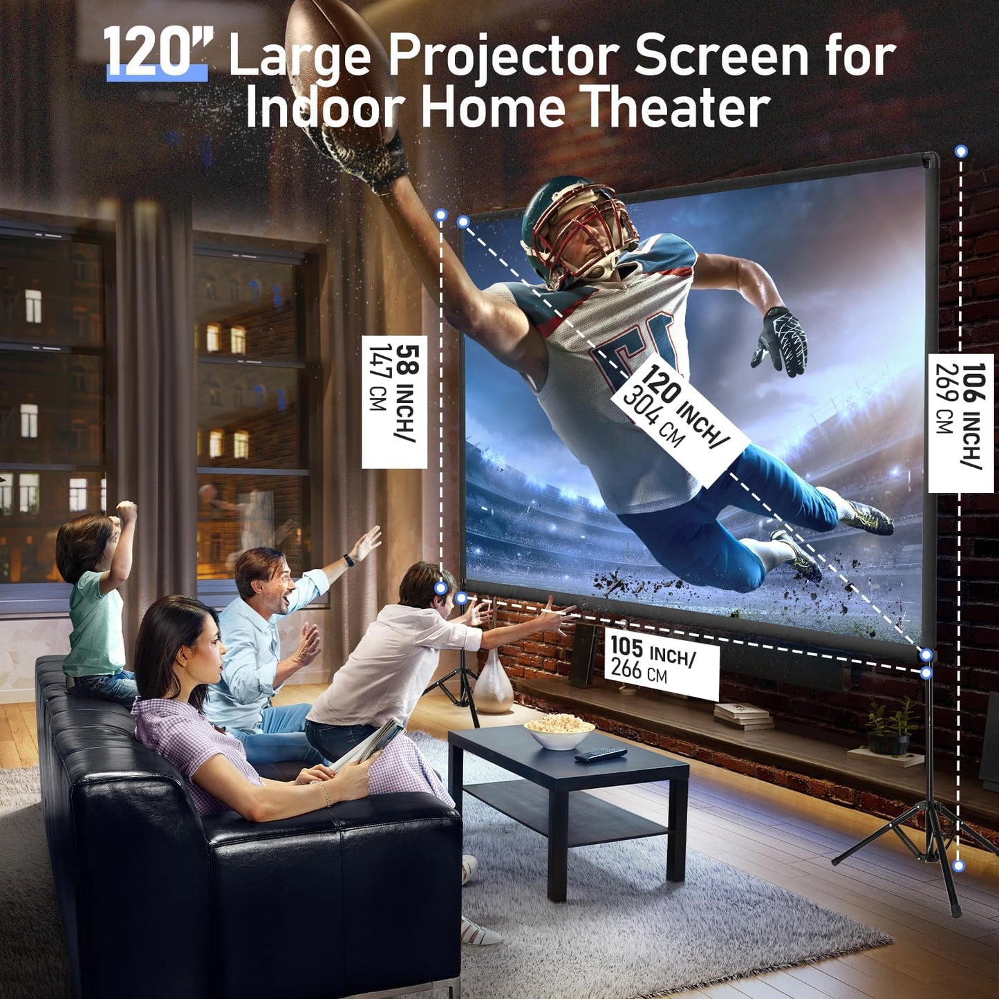 EMART-visualización y Soporte para proyector portátil de-120 Pulgadas