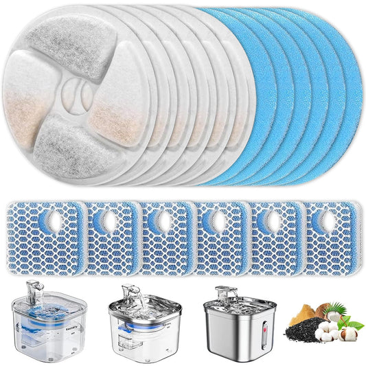 Filtros Rispetit para Fuente de Gatos Carbón Activado y Resina con Triple Filtración 6 Piezas