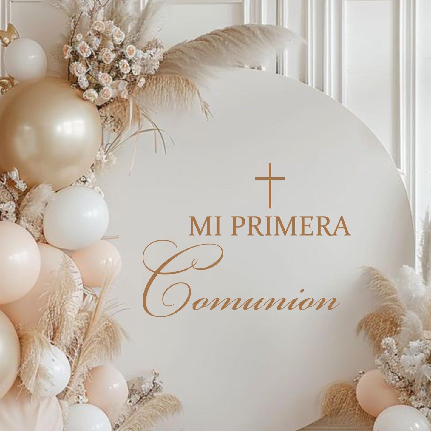 Calcomanía con Leyenda Dios Bendiga - Decoraciones Doradas para Fiesta de Bautismo Primera Comunión, Calcomanía de Arco de Globos Dios Bendiga Bautismo para Niños y Niñas