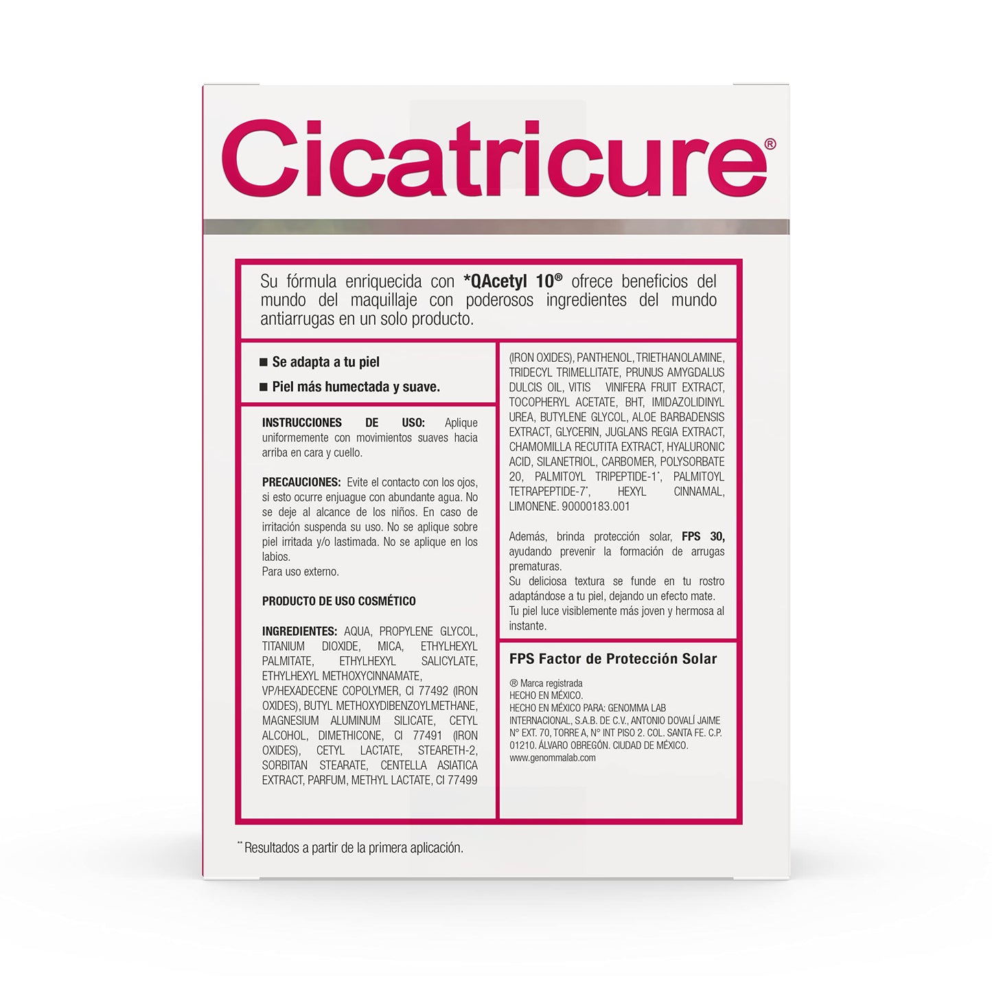 Cicatricure CREMA ANTIARRUGAS, Cara, Cuello y Escote, 12 beneficios en 1, tubo 60 ml + Maquillaje Color Inteligente FPS 50+ 30 ml