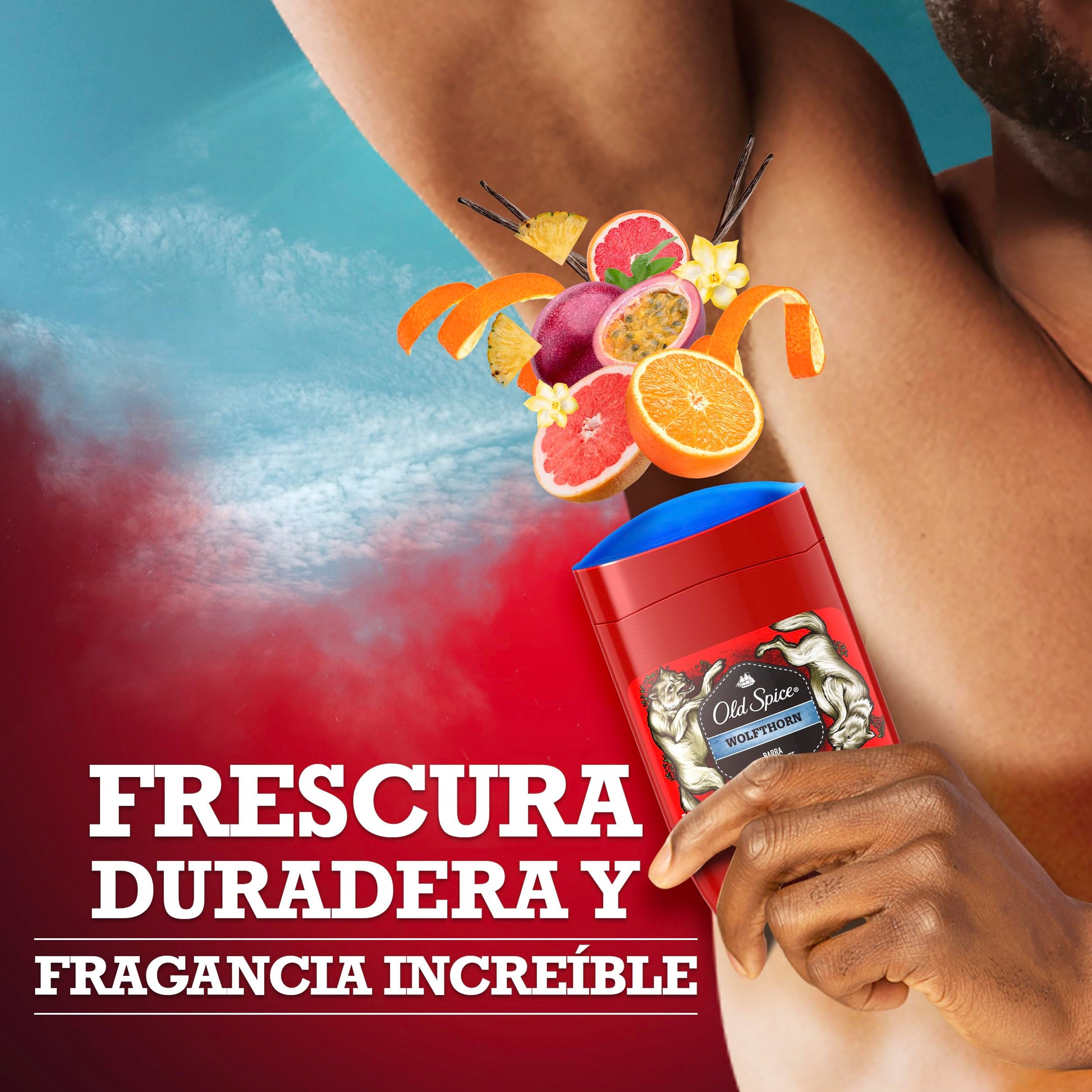 OLD SPICE, Pack de 3, Desodorante en Barra, Wolfthorn, Aroma Cítrico, Adiós Mal Olor, Cuidado para Hombre, 50 g c/u