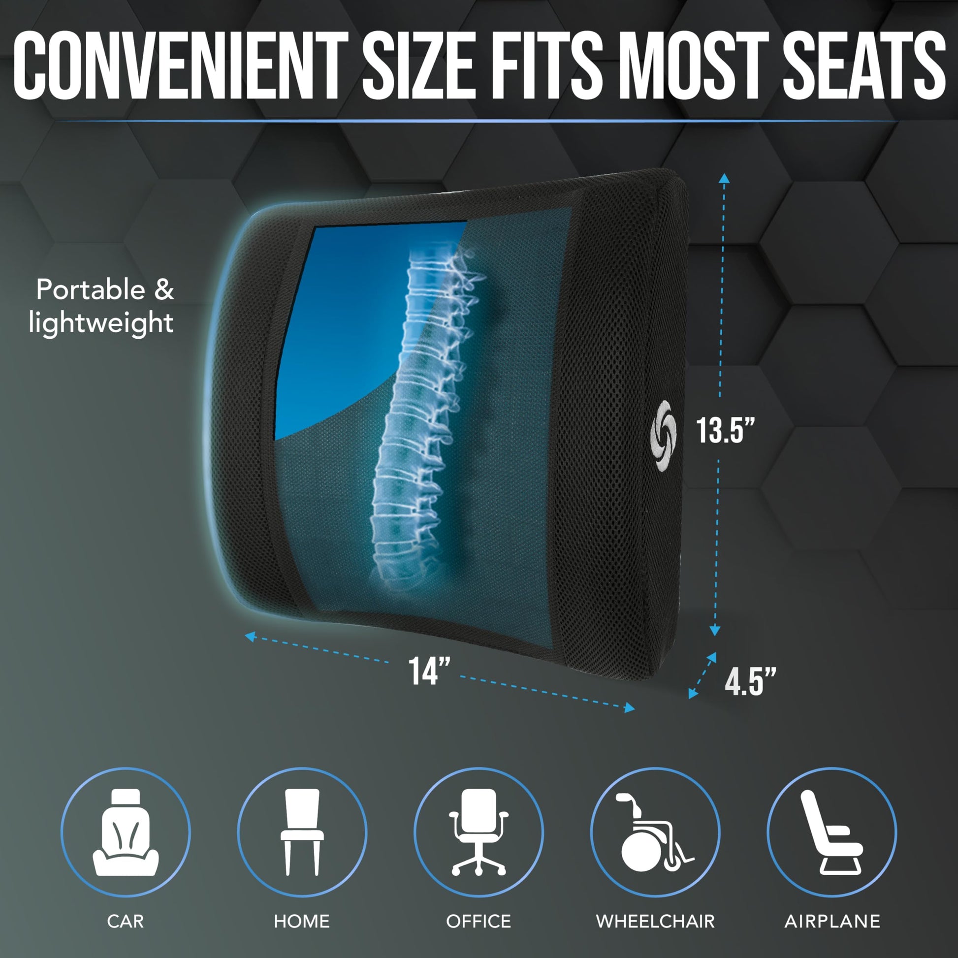 Almohada Cervical de Viaje Samsonite Gris Gel Lumbar para Coche