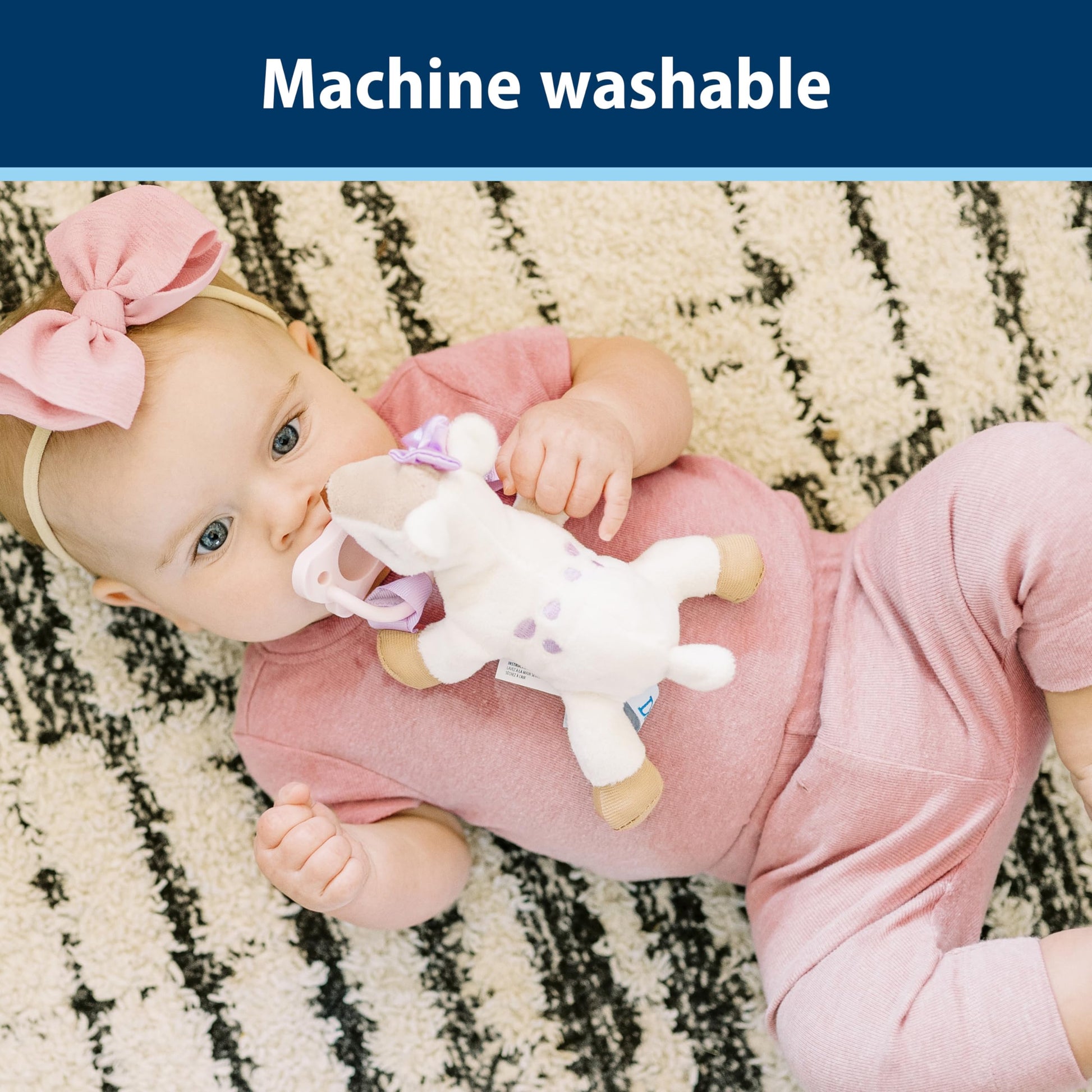 Soporte para Chupete y Mordedor Dr. Brown's Ciervo HappyPaci Rosa para Bebé 0-6 Meses