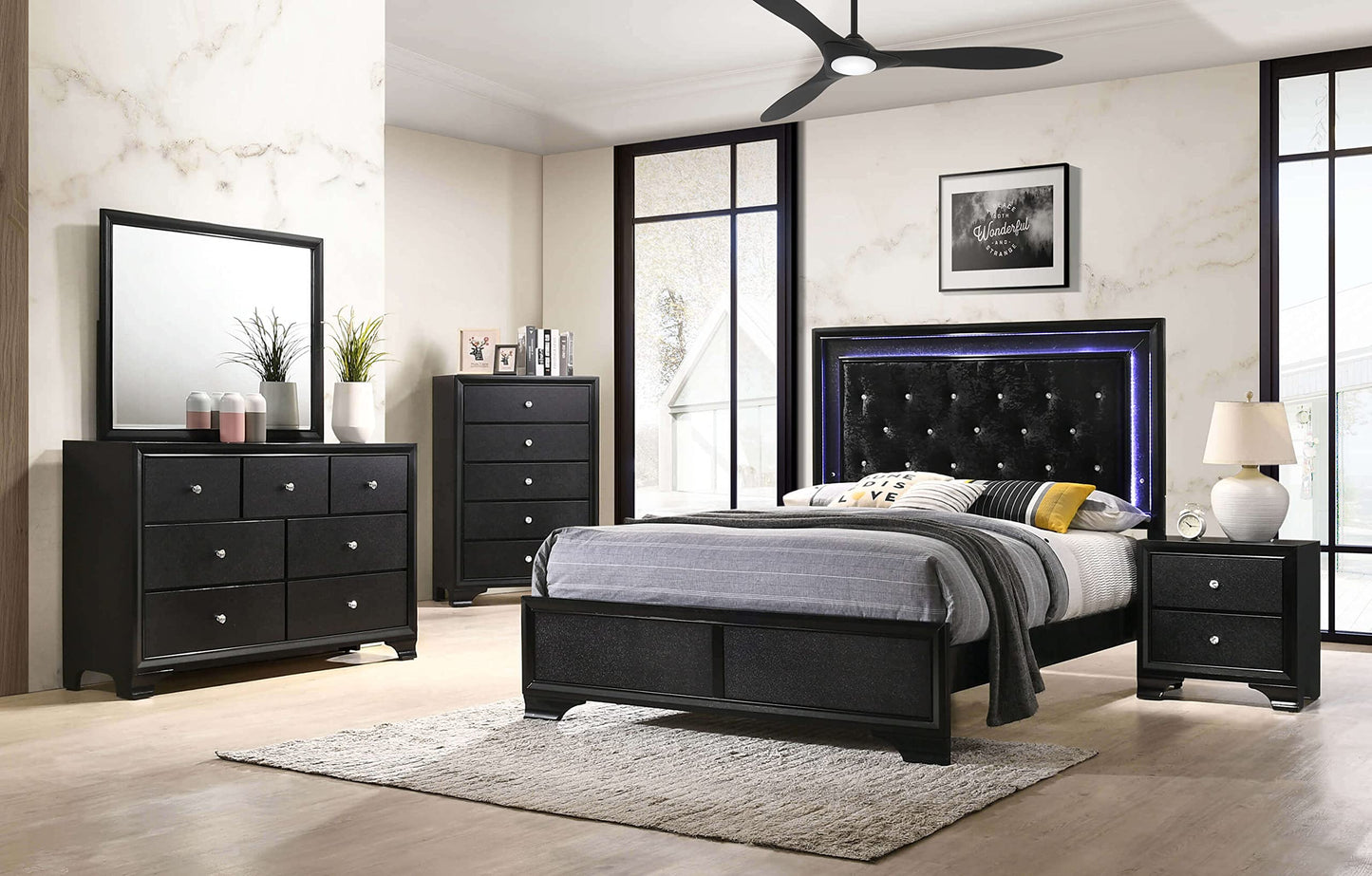 Ventilador de Techo Minka-Aire Negro Carbón con Luz LED y Control Remoto Inteligente