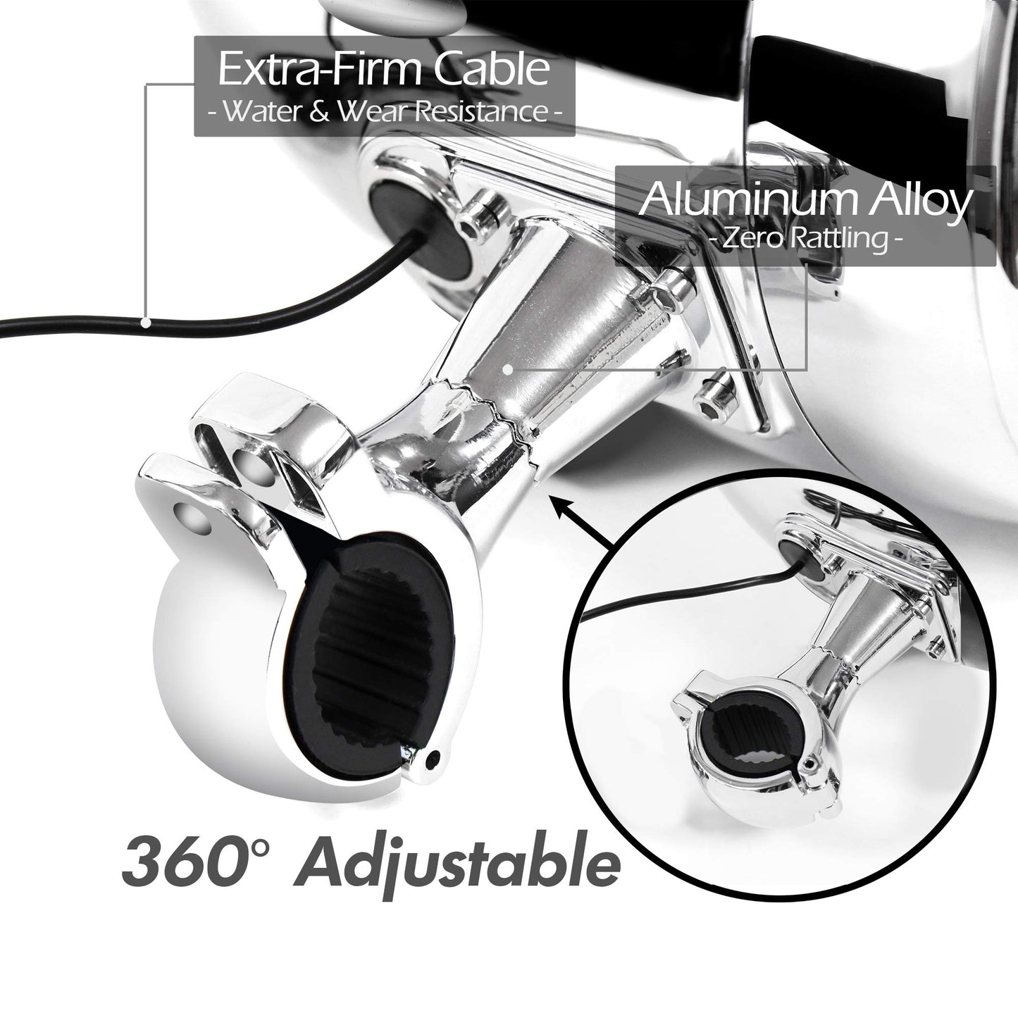 GoHawk TN4-W - Amplificador impermeable de 4 pulgadas, rango completo Bluetooth para motocicleta, altavoces estéreo de 1 a 1.25 pulgadas. Sistema de amplificador de audio para montaje en manubrio