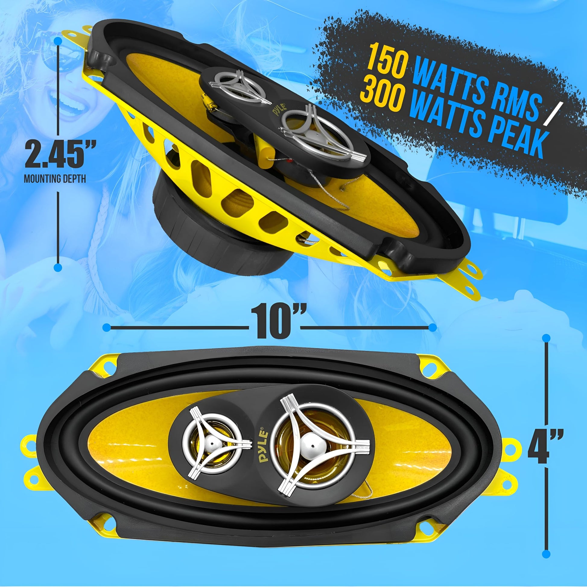 Bocinas para Auto Pyle 3 Vías Pro Negro 300 Watts
