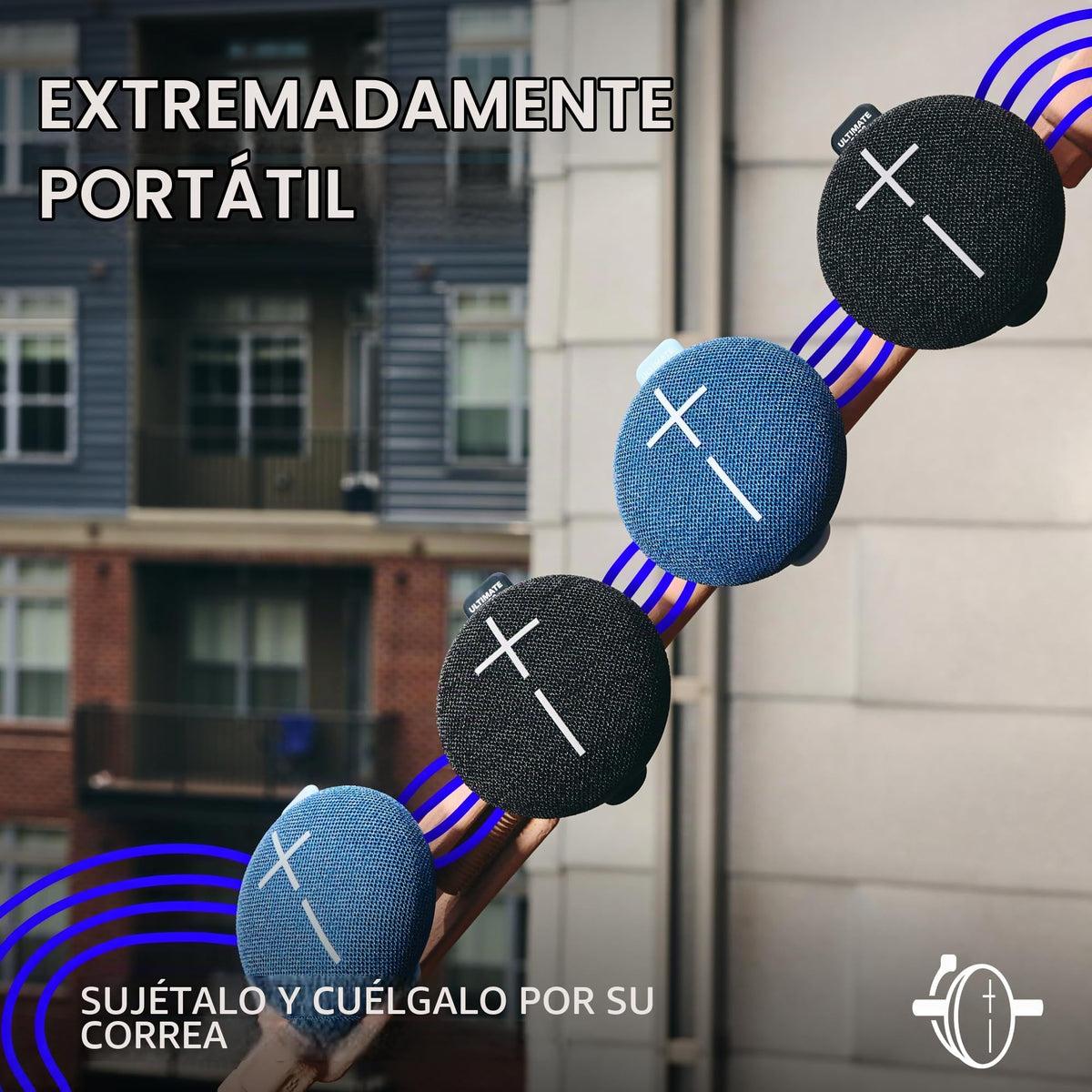 Altavoz Bluetooth Ultraportátil Ultimate Ears Azul Suave Impermeable IP67 a Prueba de Polvo