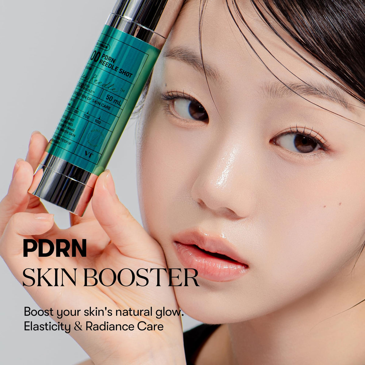 VT COSMETICS PDRN Reedle Shot 100, suero de microneedling de especias, PDRN vegano, centella asiática, ácido hialurónico, exfoliación, piel suave y cristalina, refuerzo de la piel líquida coreana 50ml