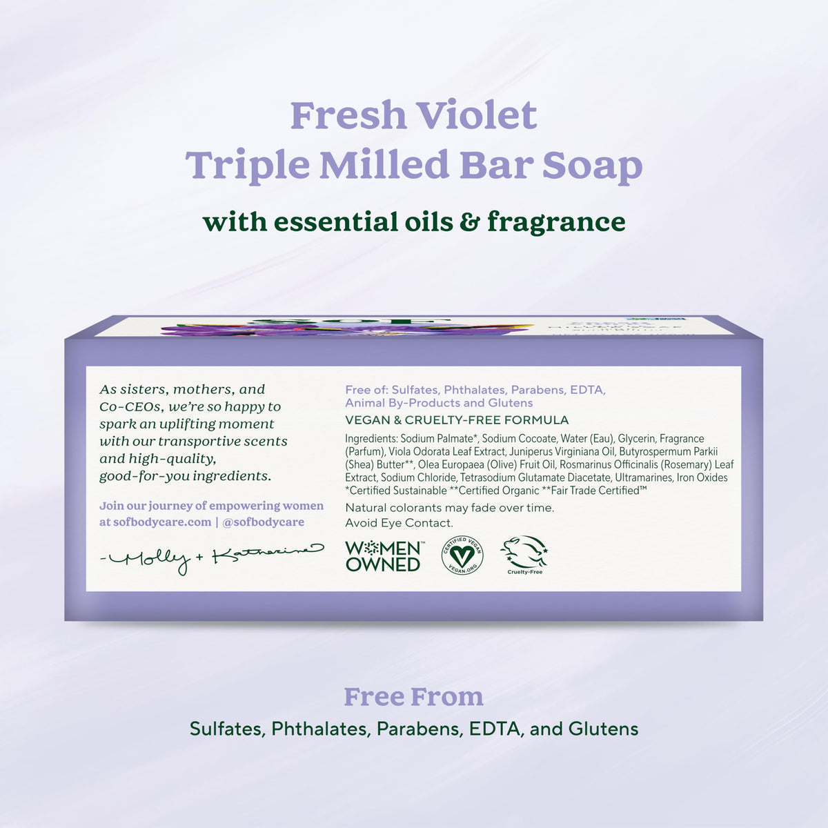 Violet Bouquet - Triple Milled Large 180ml Bar Soap (1 Bar)