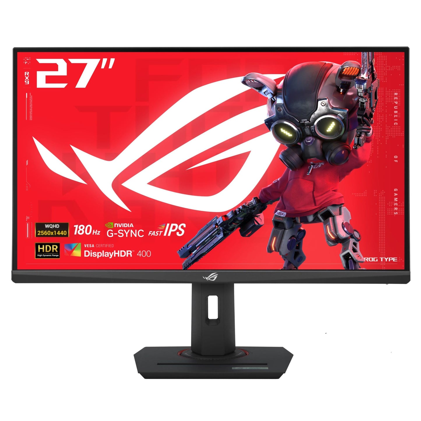 ASUS ROG Strix 27 Pulgadas QHD (2560 x 1440) HDR400 USB-C Gaming Monitor (XG27ACS), 180Hz, 1ms, IPS rápido, 133% sRGB, sincronización de desenfoque de Movimiento bajo Extremo, Compatible con G-Sync,