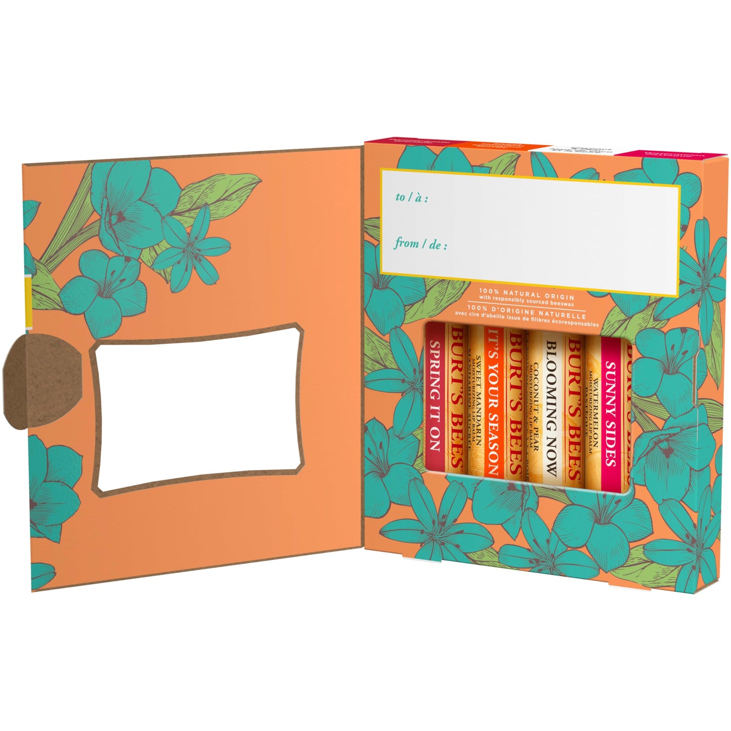 Burt's Bees set de regalo, Granada, Coco y pera, sandía, y mandarina, 4x4.25gr