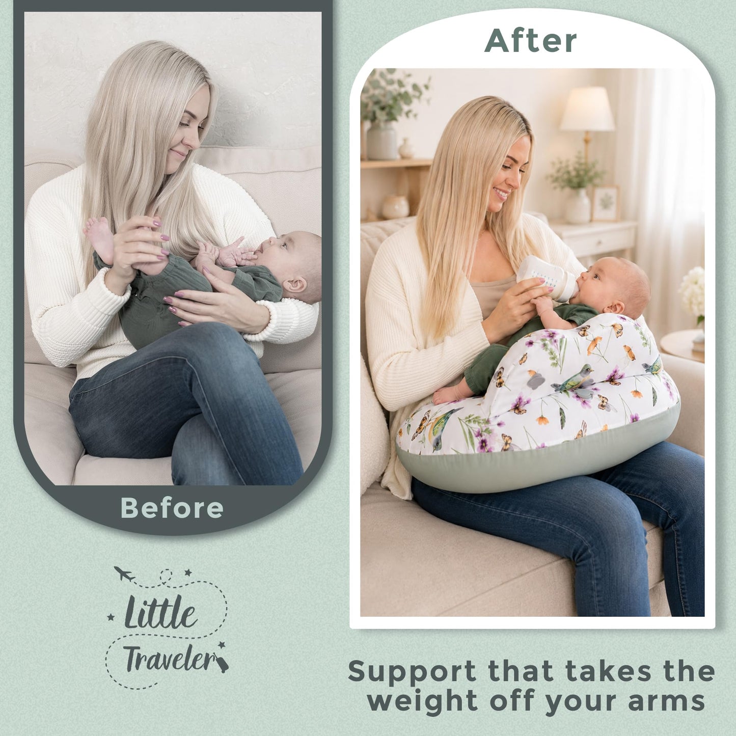 Little Traveler - Almohada de enfermería de viaje, inflable