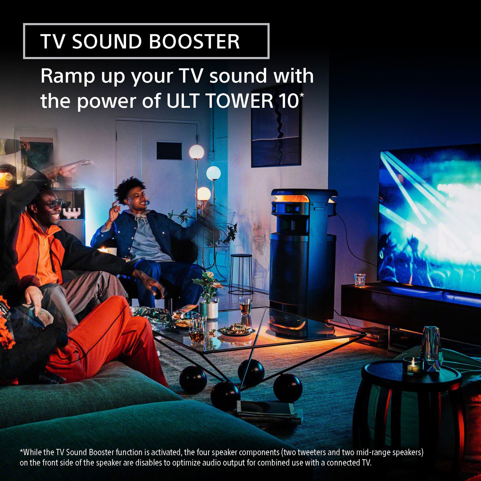 Sony Bocina Bluetooth ULT Tower 10 con Graves intensos y Sonido y Luces 360