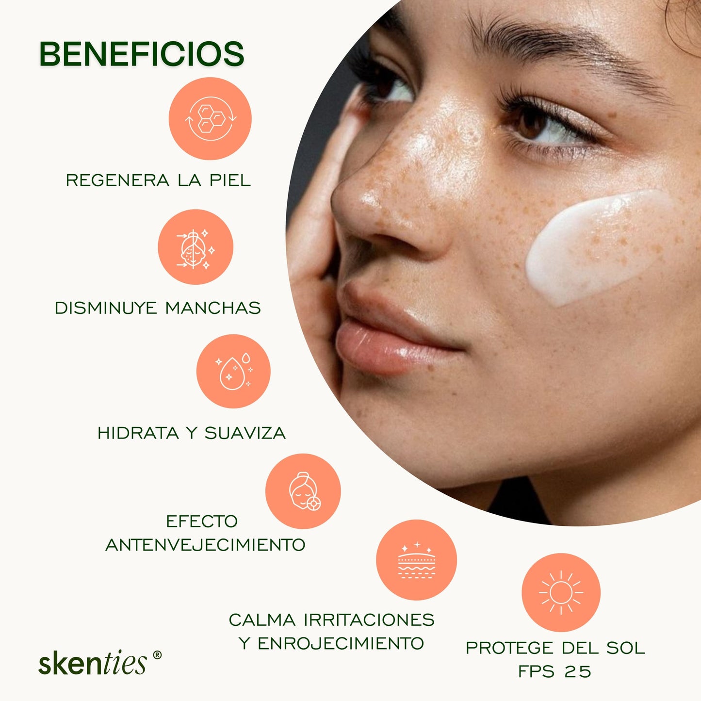 Skenties Crema Facial Baba de Caracol y Colágeno 125g - Antiarrugas, Antimanchas e Hidratante con Hamamelis - Repara y Protege FPS 25 - Skincare para Todo Tipo de Piel Mujer y Hombre