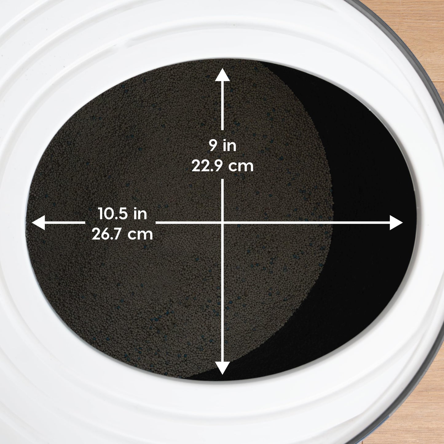 Arenero para Gatos IRIS USA Gris Oscuro Blanco con Entrada Superior