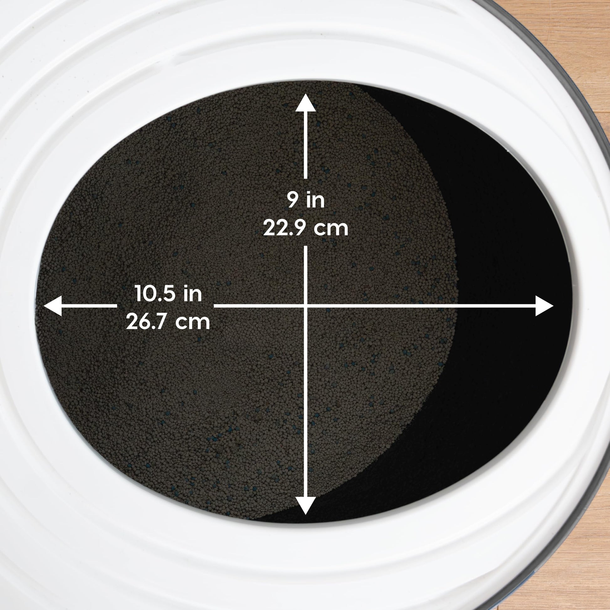 Arenero para Gatos IRIS USA Gris Oscuro Blanco con Entrada Superior