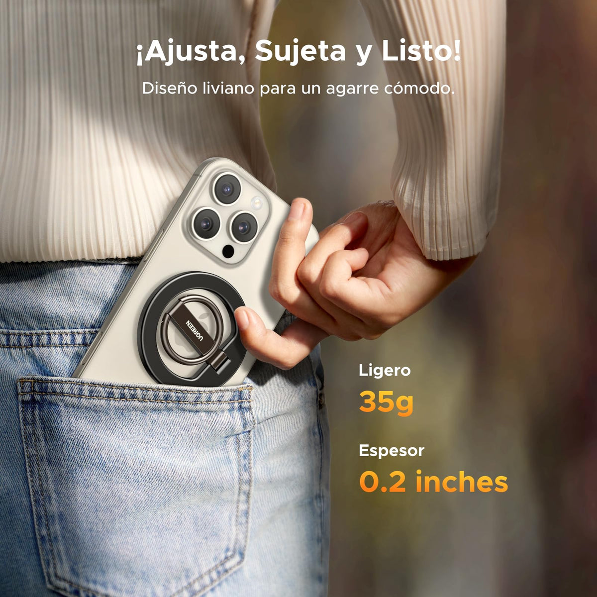 Soporte Magnético para Celular UGREEN Innovador con Anillo