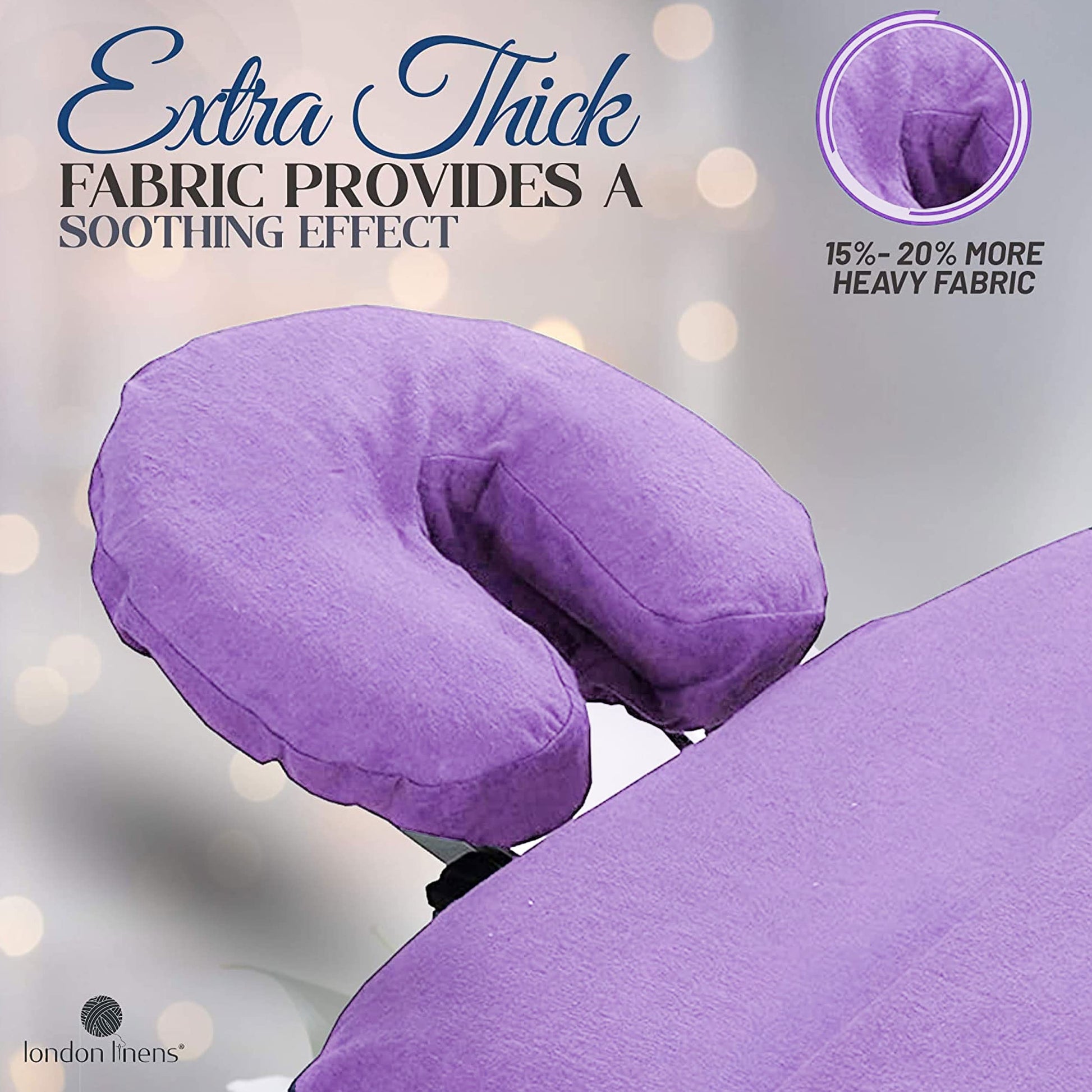 London Linens Premium - Funda para cuna de masaje (100% algodón, 4 unidades), Lila , 4