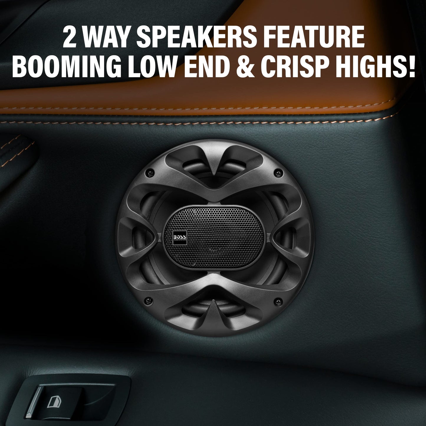 BOSS Audio Systems CH6520B Chaos Series - Altavoces estéreo para puerta de coche de 6.5 pulgadas, 250 vatios máximo, 2 vías, audio de rango completo, altavoz de agudos de 1 pulgada, coaxial, se venden