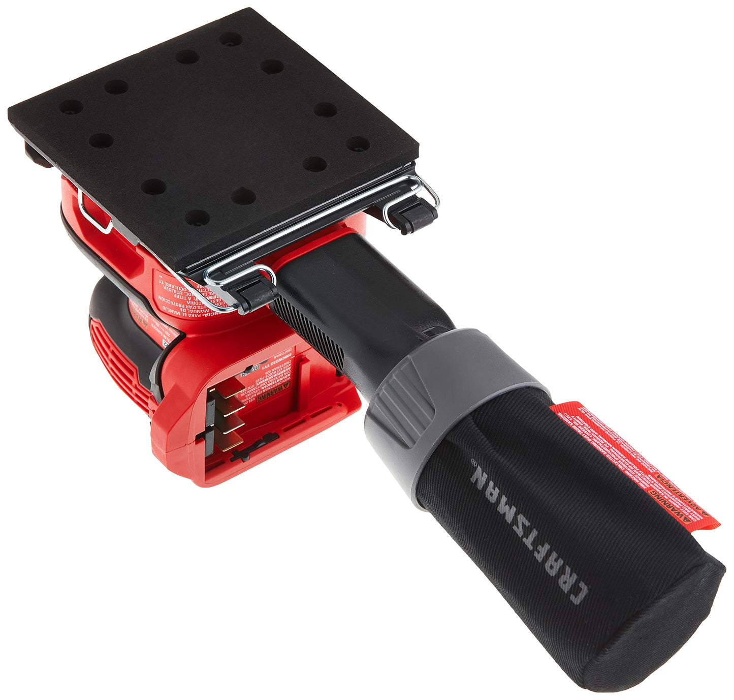 CRAFTSMAN V20 Lijadora, sin cable, lijadora de 1/4 hojas, herramienta desnuda de 9.000-12.000 OPM (CMCW222B)
