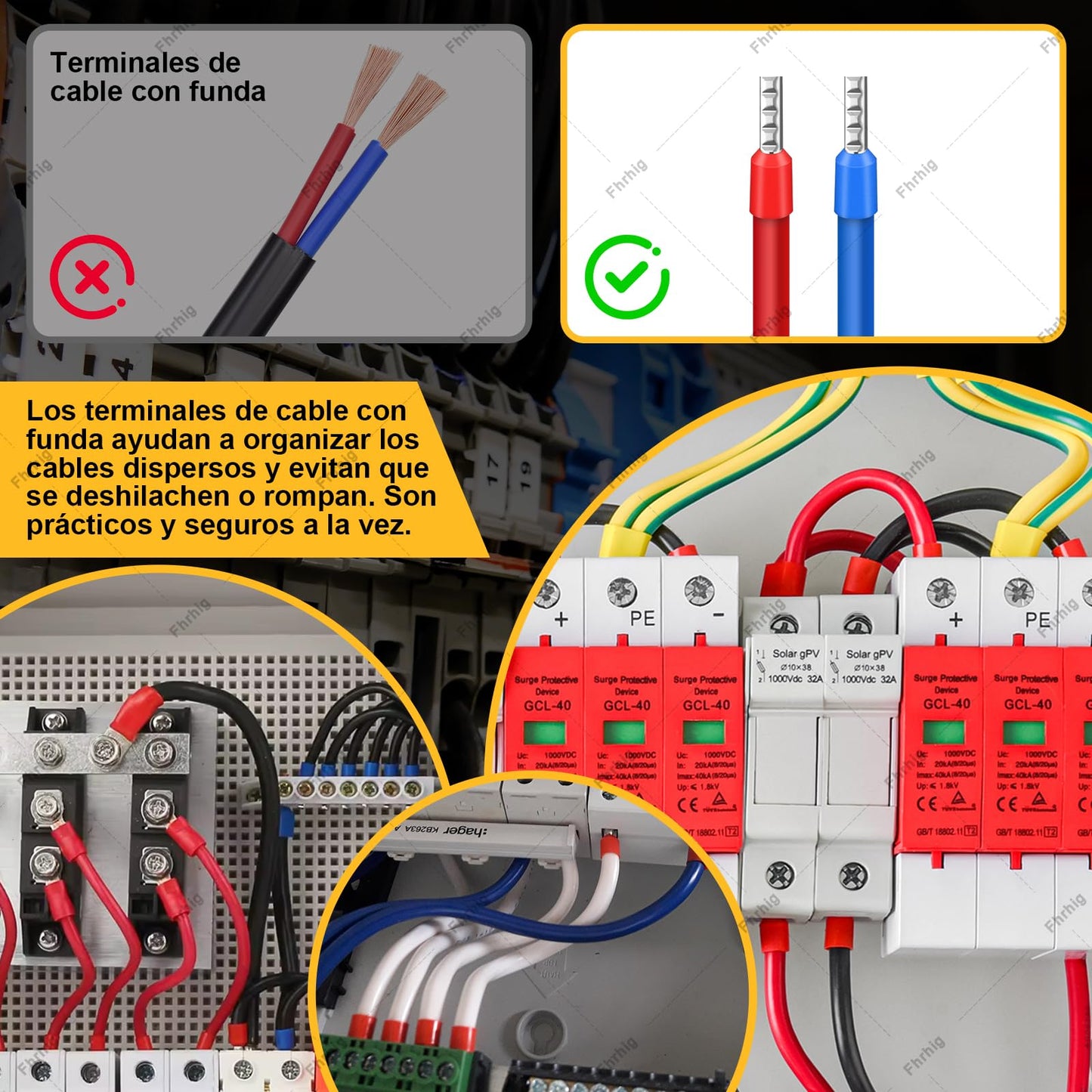 Juego de Crimpadora 2230pcs de Alambre, Fhrhig Terminal para Cable Eléctrico, Multifuncional Pinza Pelacable, Herramienta Electricista Carraca Autoajustable de Ferrules Alicates, 0.25-10 mm², AWG 23-7
