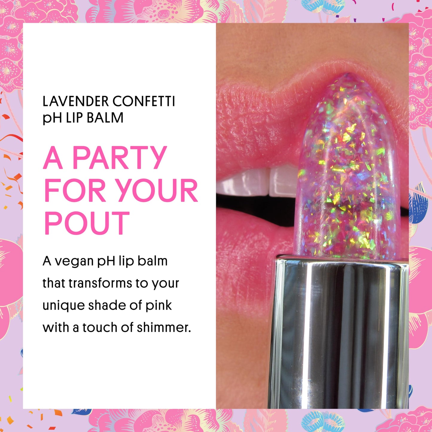 Winky Lux- Bálsamo labial Glitter Confetti, lápiz labial que cambia de color con el pH, bálsamo labial vegano y libre de crueldad animal, hidrata y da volumen, S