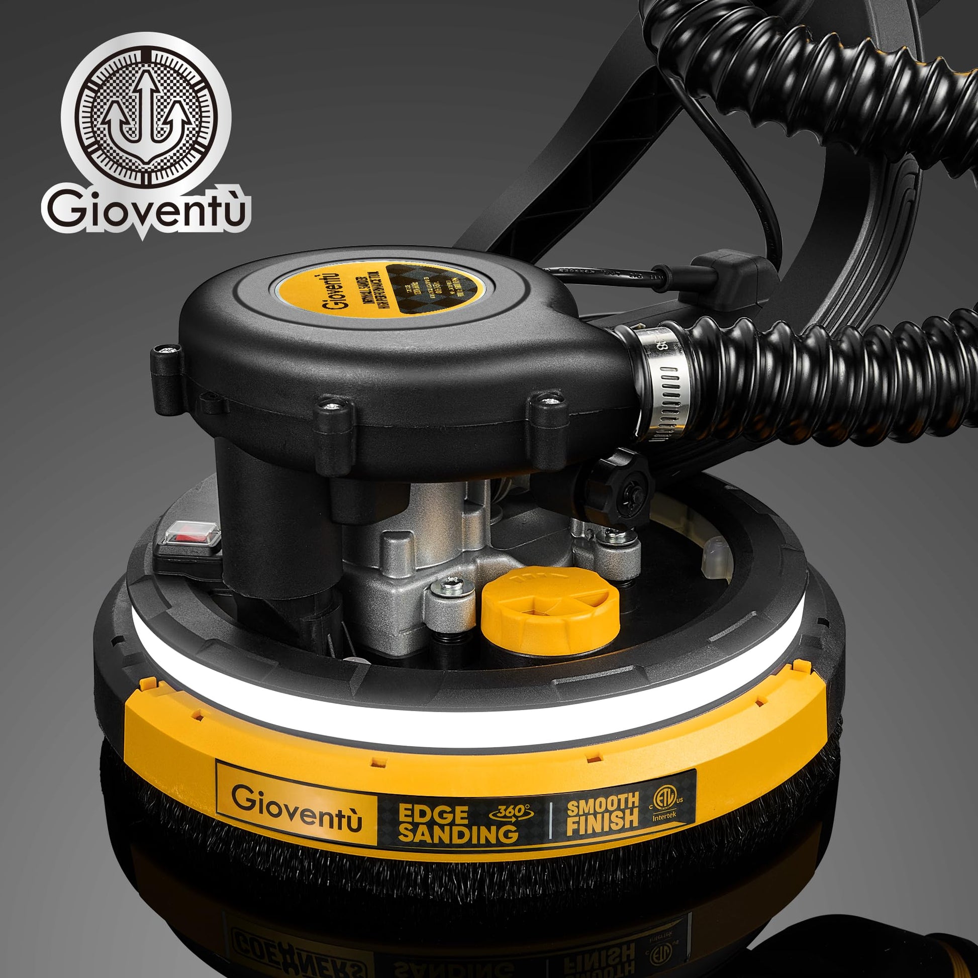 Lijadora Eléctrica de Yeso, Potente con Aspiradora, 7 Velocidades Variables de 750 W hasta 1800 RPM y Recolección de Polvo Automática