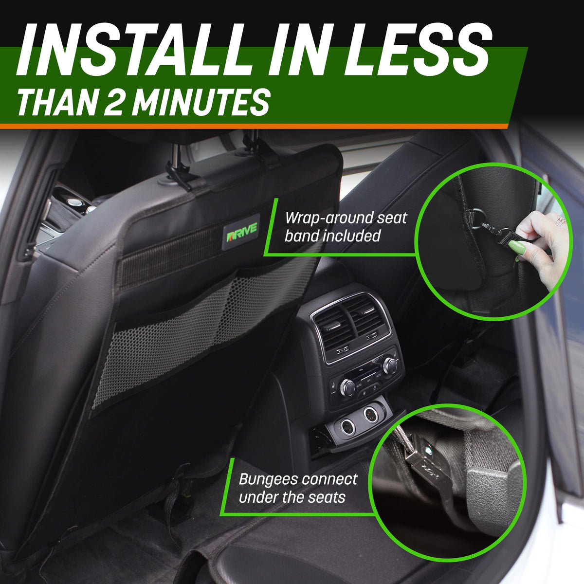 Protector de Asiento Kick Mat Parent Negro Resistente para Papás