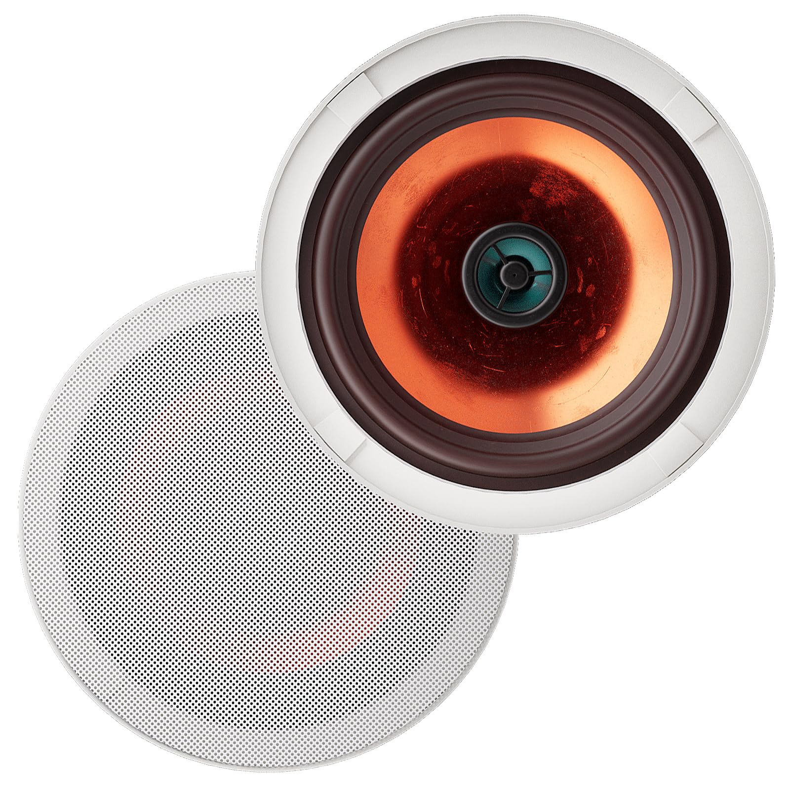 Herdio Altavoces Compatibile con Bluetooth universales de 2 vías para Montaje Empotrado en Pared en Techo de 6.5 Pulgadas, Potencia máxima de 300 vatios, diámetro de Corte de 7.6 Pulgadas (un par)