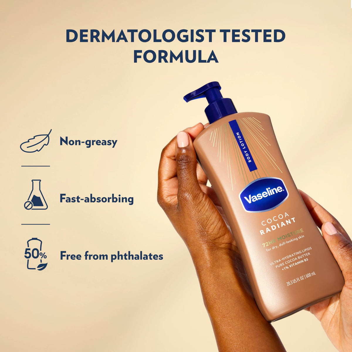 Vaseline Cuidados Intensivos Curación Serum, Advanced Socorro, cocoa radiante, Cocoa Radiant