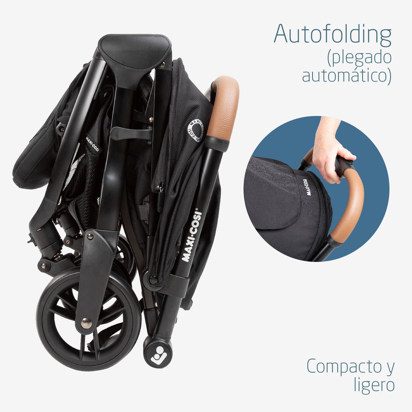 Carriola Maxi Cosi Eva2 Compacta Ligera para Viajes Arnes de Seguridad para Bebé