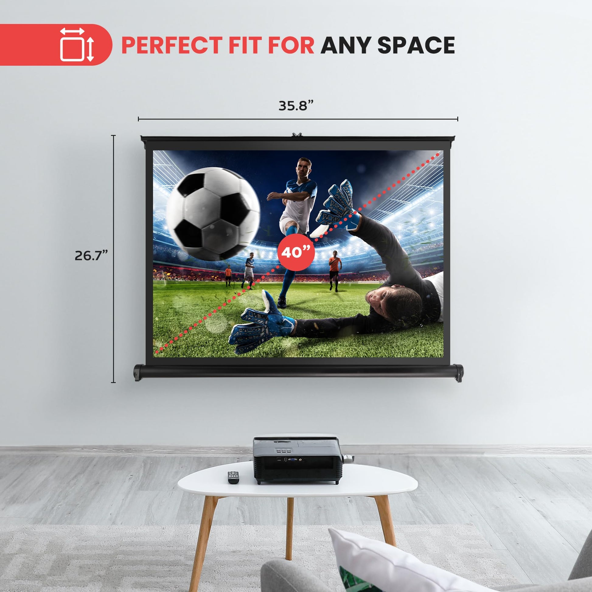 Pyle (PRJTP46 Pantalla portátil para proyector del 2018 actualizada, Soporte para Pantalla de proyección móvil, Liviana y Duradera