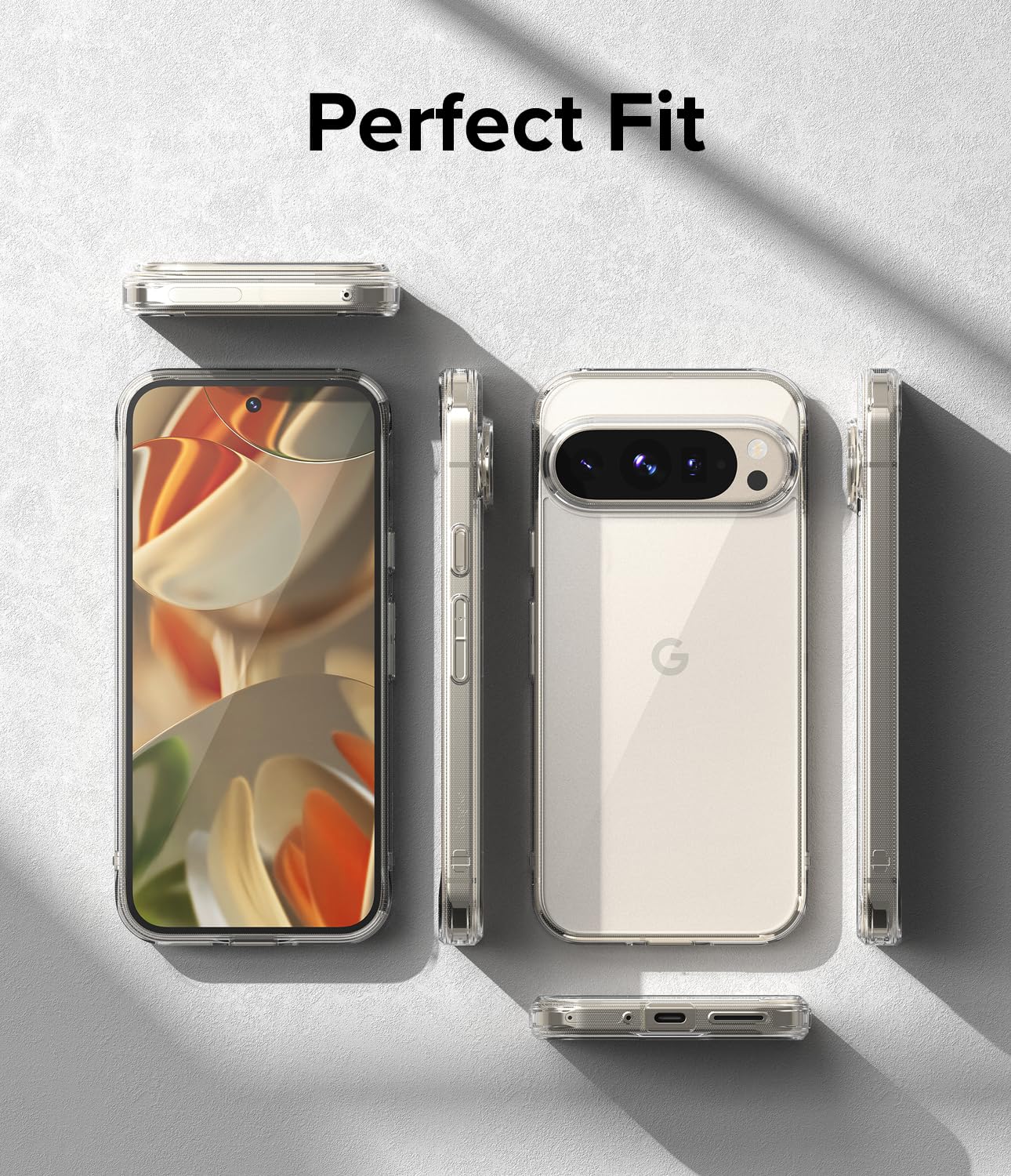 Funda Ringke Fusion Transparente para Google Pixel 9 Pro XL con Agujeros para Cuerda