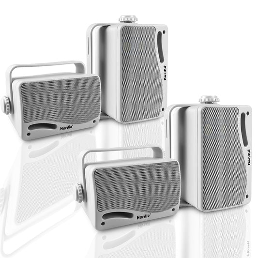 Altavoces Bluetooth Herdio Blancos Impermeables de 3.5 Pulgadas para Exterior con 400 W de Graves Potentes